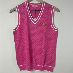 NWT Magnolia Lane Masters Women's‎ Golf Vest Knit Preppy Pink Size Medium